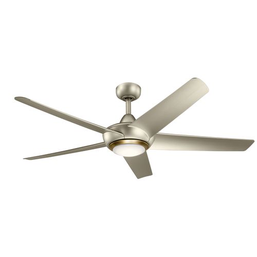 Kapono 52" LED Ceiling Fan w/ Frosted White Polycarbonate Lens (Brushed Nickel)