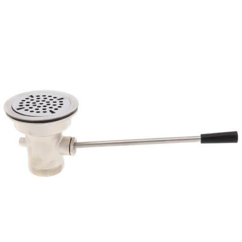 2" Drain CXN Lift Handle Brass Waste Drain for SST Commercial Sinks w/ 3-1/2â?Drain Opening (Nickel Plated), 33123