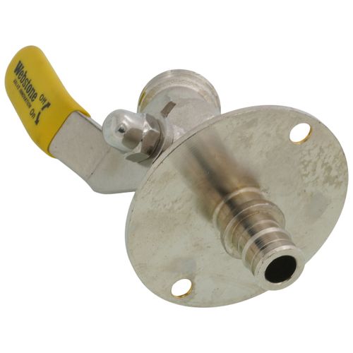 1/2" Expansion PEX Flange x 3/4" Male Hose Brass Sillcock w/ 1/4 Turn & Lever Handle (Lead Free) 3 1/2" Expansion PEX Flange x 3/4" Male Hose Brass Sillcock w/ 1/4 Turn & Lever Handle (Lead Free)
