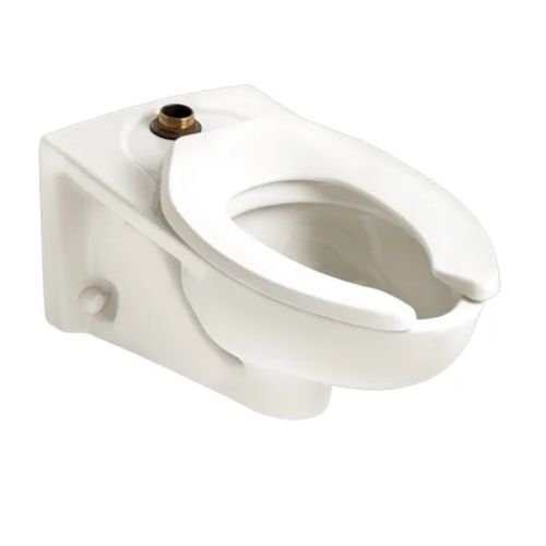 Afwall Millennium 1.1 - 1.6 gpf (4.2 - 6.0 Lpf) Top Spud Elongated Wall-Hung EverClean Bowl w/ Bedpan Lugs (White)
