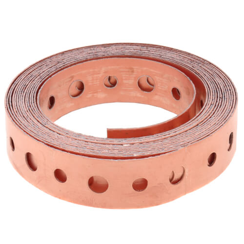 3/4" x 10' Copper-Plated Steel Hanger Strap, 24 Ga. - Bagged