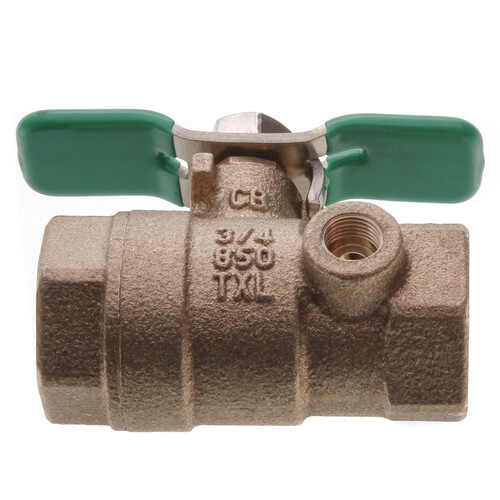 3/4" Tapped FNPT Full Port Ball Valve (Lead Free) 3 3/4" Tapped FNPT Full Port Ball Valve (Lead Free)