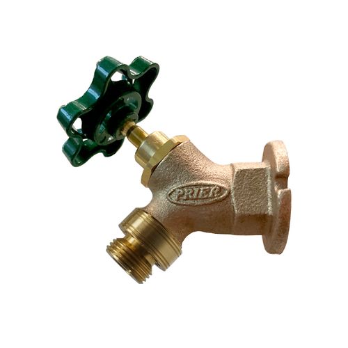 1/2" FPT Brass Sillcock, Green Handle w/ Hose Thread Vacuum Breaker (Lead Free)