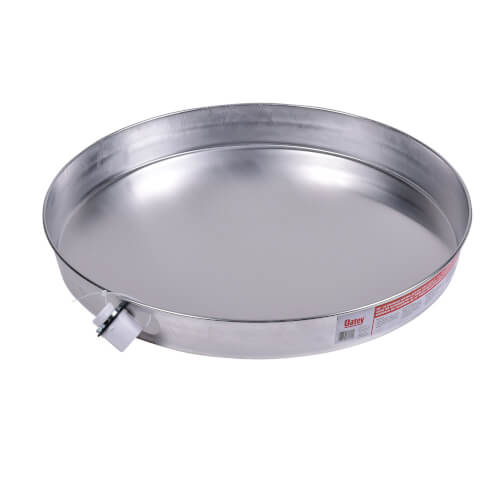 20" Bulk Aluminum Water Heater Pan w/ 1" PVC Fitting