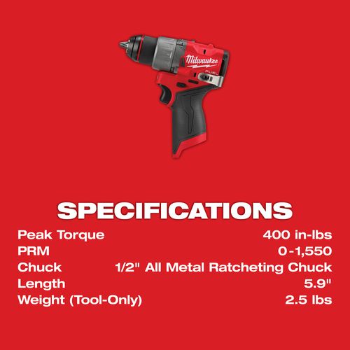 M12 FUEL Impact Wrench, Drill/Driver, Ratchet Kit 11 M12 FUEL Impact Wrench, Drill/Driver, Ratchet Kit