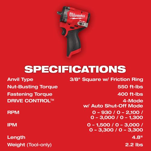 M12 FUEL Impact Wrench, Drill/Driver, Ratchet Kit 9 M12 FUEL Impact Wrench, Drill/Driver, Ratchet Kit
