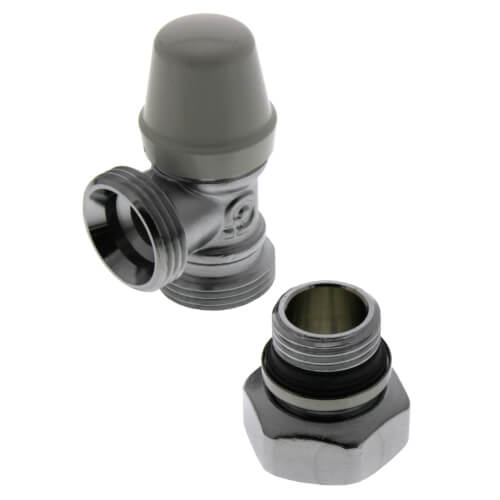 Angled Isolation & Balancing Valve for Towel Warmer Style Radiators