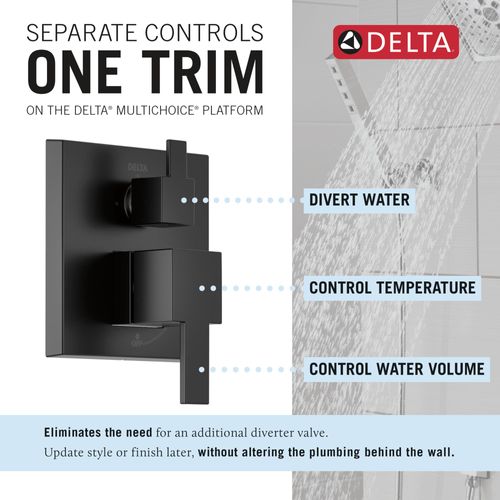 Monitor 14 Series Shower w/ Square Raincan, Hand Shower & Rough Valve, 342701-BL (Matte Black) 7 Monitor 14 Series Shower w/ Square Raincan, Hand Shower & Rough Valve, 342701-BL (Matte Black)