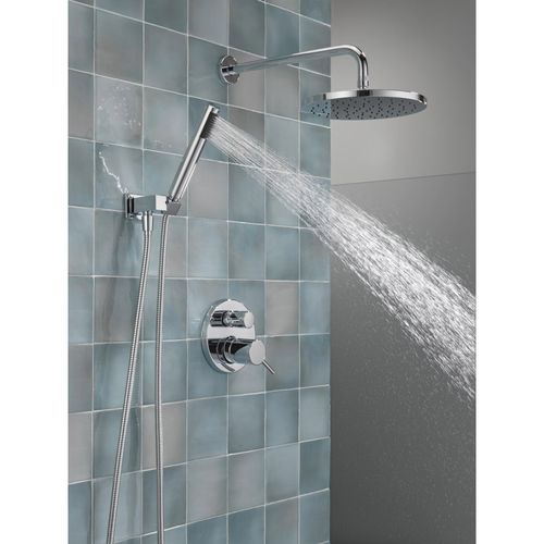 Monitor 14 Series Shower w/ Round Raincan, Hand Shower & Rough Valve, 342702 (Chrome)