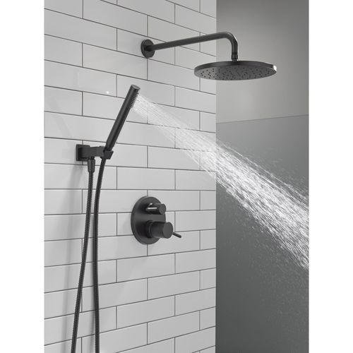 Monitor 14 Series Shower w/ Round Raincan, Hand Shower & Rough Valve, 342702-BL (Matte Black)
