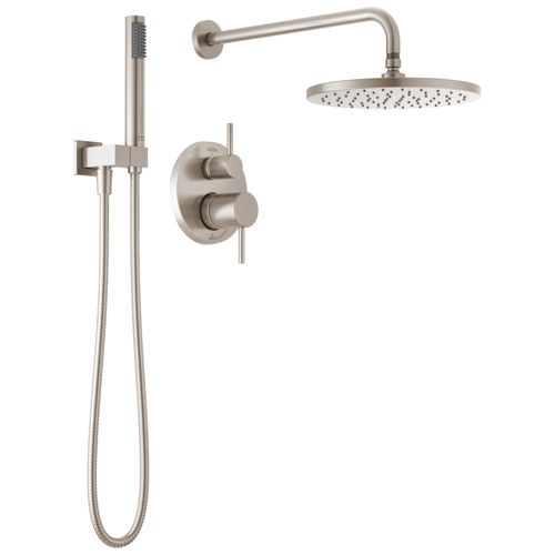 Monitor 14 Series Shower w/ Round Raincan, Hand Shower & Rough Valve, Spotshield (Brushed Nickel), 342702-SP