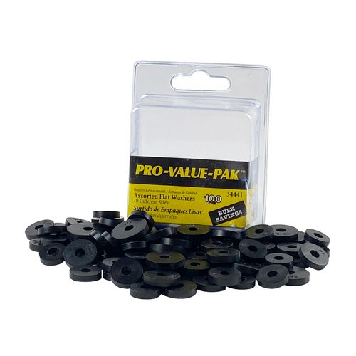 100 Piece Flat Washer Assortment Set, Sizes 00-5/8