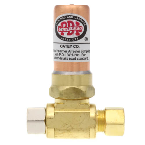 3/8" Quiet Pipes OD Compression x Female Compression Copper Tee Hammer Arrestor
