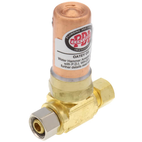 3/8" Quiet Pipes OD Compression x Female Compression Copper Tee Hammer Arrestor