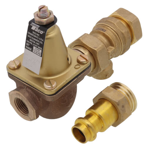 1/2" Brass Combination Boiler Feed Valve & Backflow (Union Press x NPT)