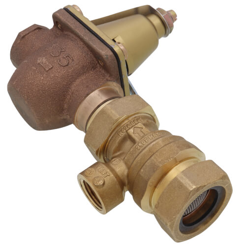 1/2" Brass Combination Boiler Feed Valve & Backflow (Union Press x NPT)