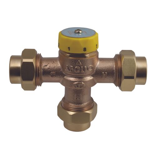 1/2" FNPT Threaded Bronze Thermostatic Mixing Valve, 34ALF213T