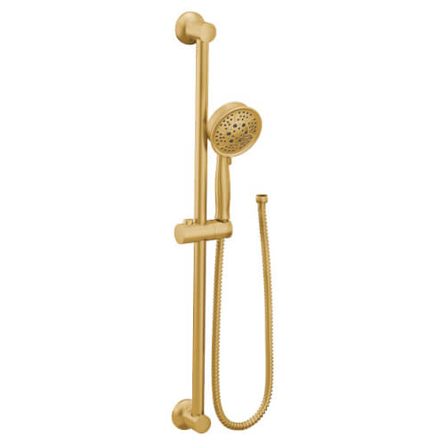 Eco-Performance Handshower w/ Slide Bar, 4-Spray Pattern (Brushed Gold)