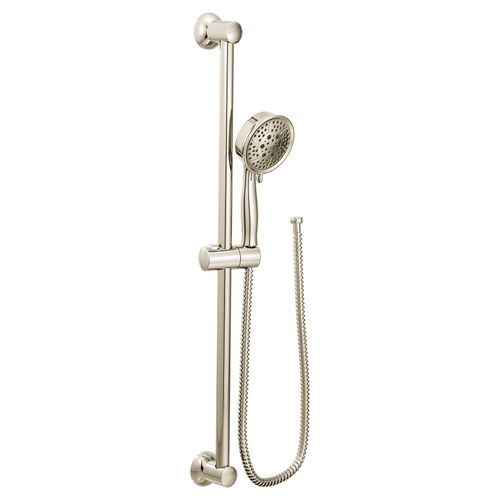 Polished Nickel Traditional 4 Function Eco-performance Handheld Shower w/ Slide Bar 1.75 Gpm