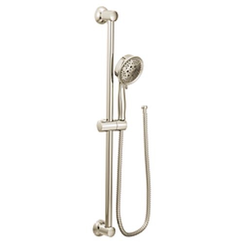 Polished Nickel Traditional 4 Function Eco-performance Handheld Shower w/ Slide Bar 1.75 Gpm
