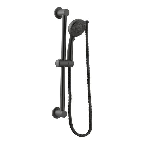 Matte Black Traditional 4 Function Eco-performance Handheld Shower w/ 30" Slide Bar 1.75 Gpm