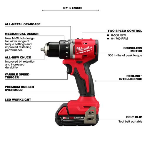 M18 Compact Brushless Drill/Driver, Impact Driver Kit 4 M18 Compact Brushless Drill/Driver, Impact Driver Kit