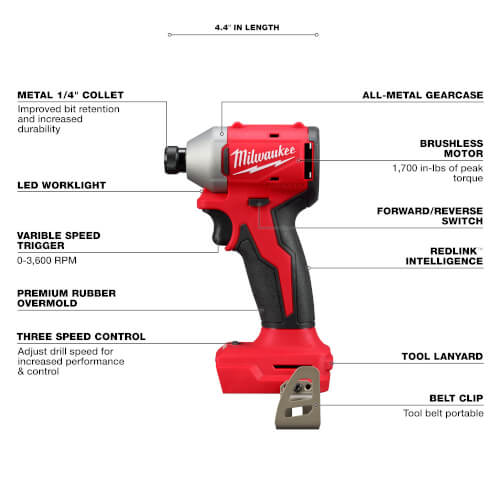 M18 Compact Brushless Lithium-Ion Hammer Drill & Impact Driver Kit 4 M18 Compact Brushless Lithium-Ion Hammer Drill & Impact Driver Kit