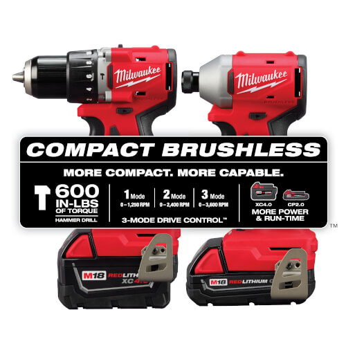 M18 Compact Brushless Lithium-Ion Hammer Drill & Impact Driver Kit 5 M18 Compact Brushless Lithium-Ion Hammer Drill & Impact Driver Kit