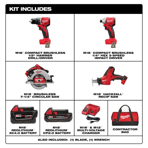 M18 4 Tool Combo Kit