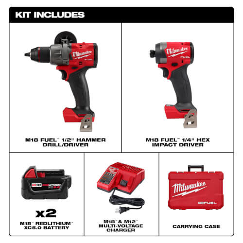 M18 FUEL 2-Tool Combo Kit (Hammer Drill/Driver & Impact Driver) 2 M18 FUEL 2-Tool Combo Kit (Hammer Drill/Driver & Impact Driver)