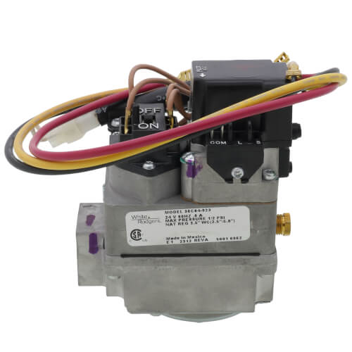 3/4" X 3/4" Gas Valve, 24 VAC, With Cable Connector For Damper Control, Fast Opening