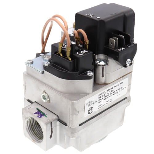 3/4" X 3/4" Gas Valve, 24 VAC, Redundant (Pilot) Valve, LP Kit, Slow Opening Feature, No Leads, No LP Kit
