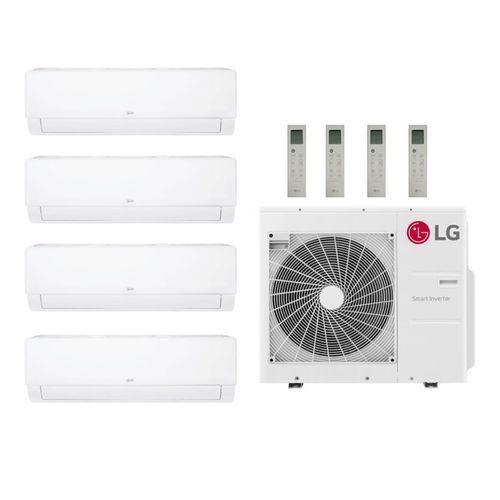 36,000 BTU, R-32, 21.5 SEER2 Ductless Four Zone Heat Pump Package (7+7+9+12)