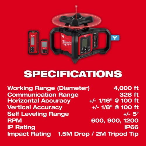 M18 Dual Slope Rotary Laser Level Kit w/ Receiver & Remote 7 M18 Dual Slope Rotary Laser Level Kit w/ Receiver & Remote