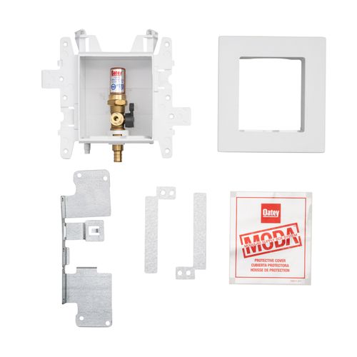 MODA 1-Valve PEX Crimp, Brass Fire-Rated Ice Maker Supply Box with Hammer Arrestor, 37386
