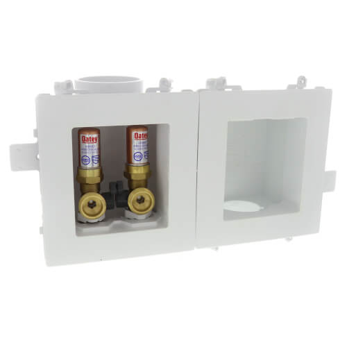 MODA Washing Machine Outlet Box w/ 1/4 Turn Valves & Hammer (F1960 Expansion PEX)