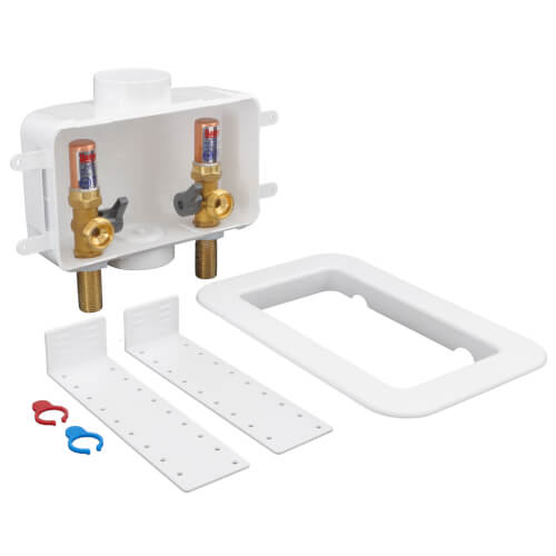 Centro II Copper Assembled Washing Machine Outlet Box w/ Water Hammer Arrestor, 1/4 Turn (Standard Pack)