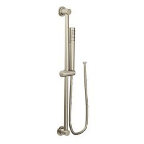 Brushed Nickel Eco-performance Modern 1 Function Handshower w/ 30" Slide Bar