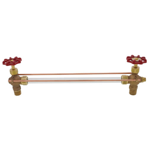 3/4" Heavy Aluminum Water Gauge w/ 16" Glass & Rod