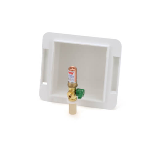 Fire Rated CPVC Ice Maker Outlet Box w/ Water Hammer Arrestor, 1/4 Turn, Low Lead (Standard Pack)