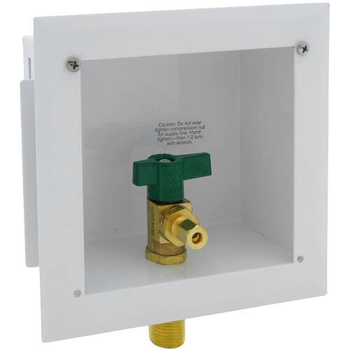 20 Ga Ice Maker Outlet Box, PEX Crimp, 1/4 Turn, Copper, Low Lead, 39141