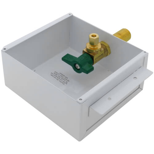 20 Ga Ice Maker Outlet Box, PEX Crimp, 1/4 Turn, Copper, Low Lead, 39141
