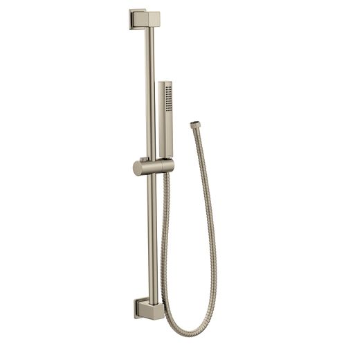 Brushed Nickel Eco-performance Soft Square Handshower w/ Slide Bar 1.75 Gpm