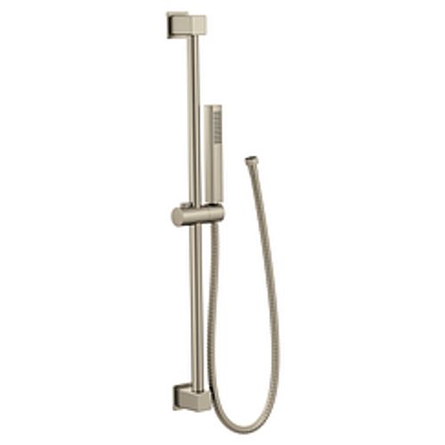 Brushed Nickel Eco-performance Soft Square Handshower w/ Slide Bar 1.75 Gpm