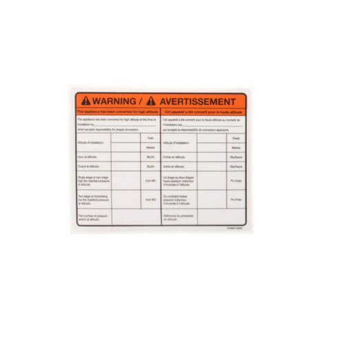 High Altitude Conversion Kit- Stickers And Instructions Only, 3H0378130000