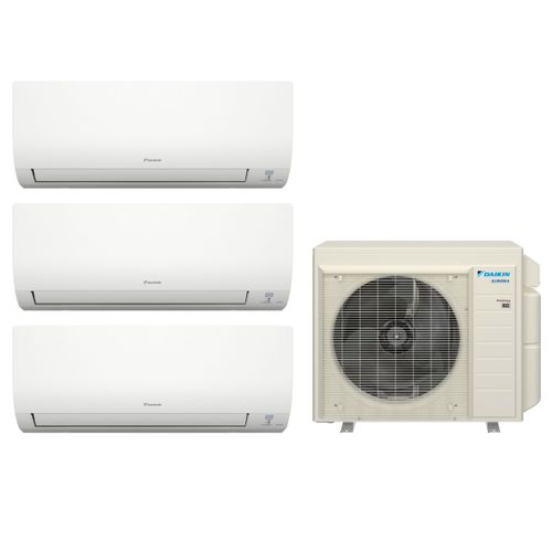 24,000 BTU, R-32, 21 SEER2 Ductless Three Zone Heat Pump Package (7+7+12)