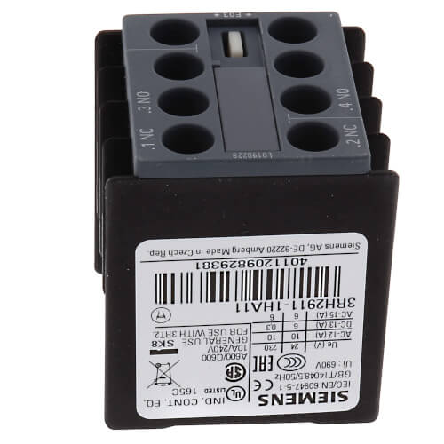 1 NO/NC Front Mounted Contactor, 20A