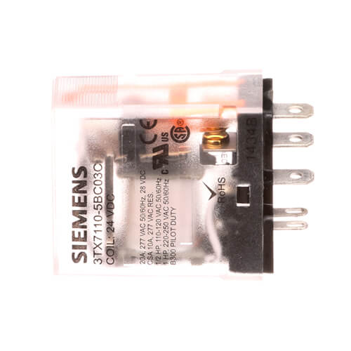 24VDC, SPDT 5 Pin Plug In Relay (15A)