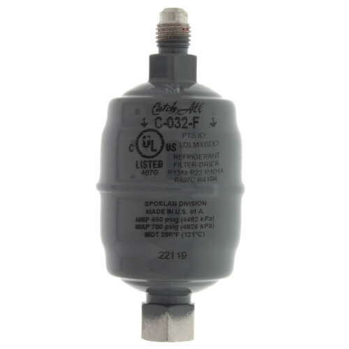 C-032-F 1/4" SAE Male Flare x Female Flare Liquid Line Filter Drier 0 - 1/2 Ton (3 Cubic Inches)