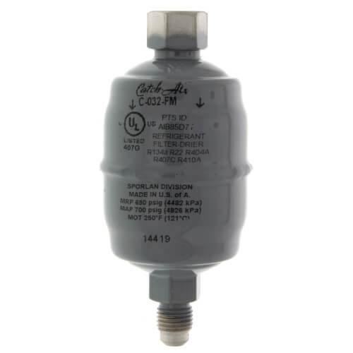 C-032-FM 1/4" SAE Female x Male Flare Liquid Line Filter Drier 0 - 1/2 Ton (3 Cubic Inches)